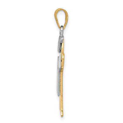 14k Two-tone Gold Two-tone Gold Large Boy with Hat on Left Engravable Charm
