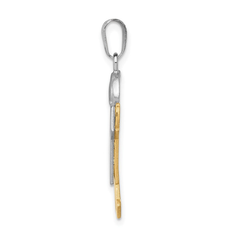 14k Two-tone Gold Two-tone Gold Large Boy with Hat on Right Engravable Charm