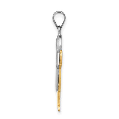 14k Two-tone Gold Two-tone Gold Large Boy with Hat on Right Engravable Charm