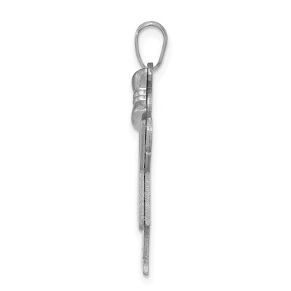 14k White Gold Medium Girl with Bow on Right Engravable Charm