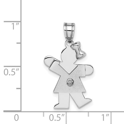 14k White Gold VS Diamond kid pendant