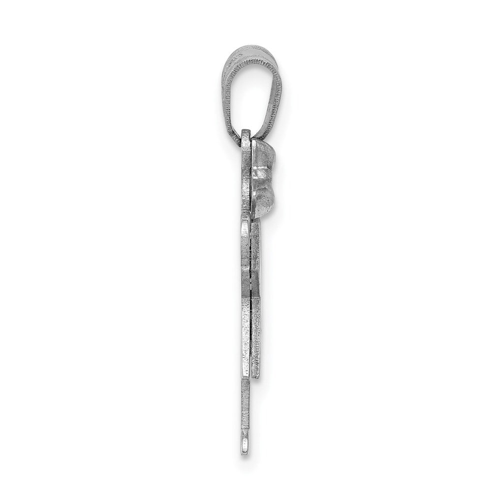 14k White Gold A Diamond kid pendant