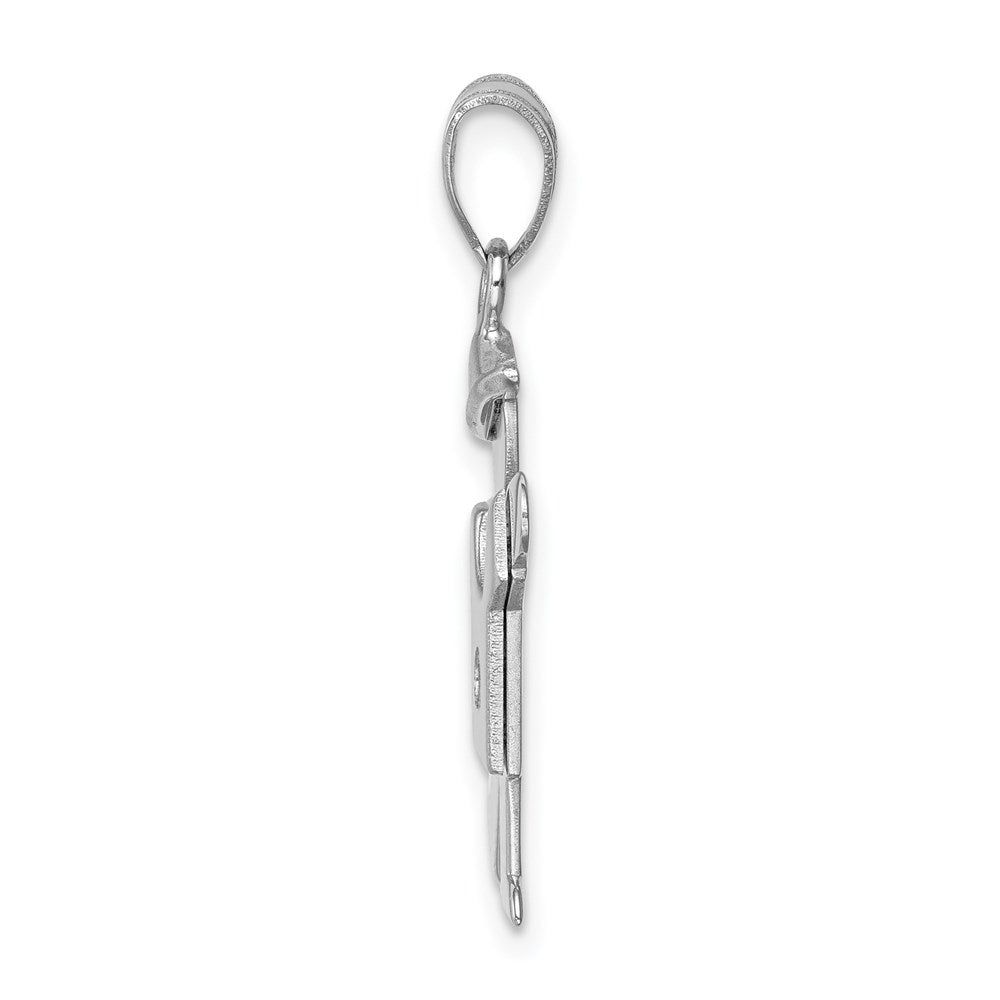 14k White Gold A Diamond kid pendant