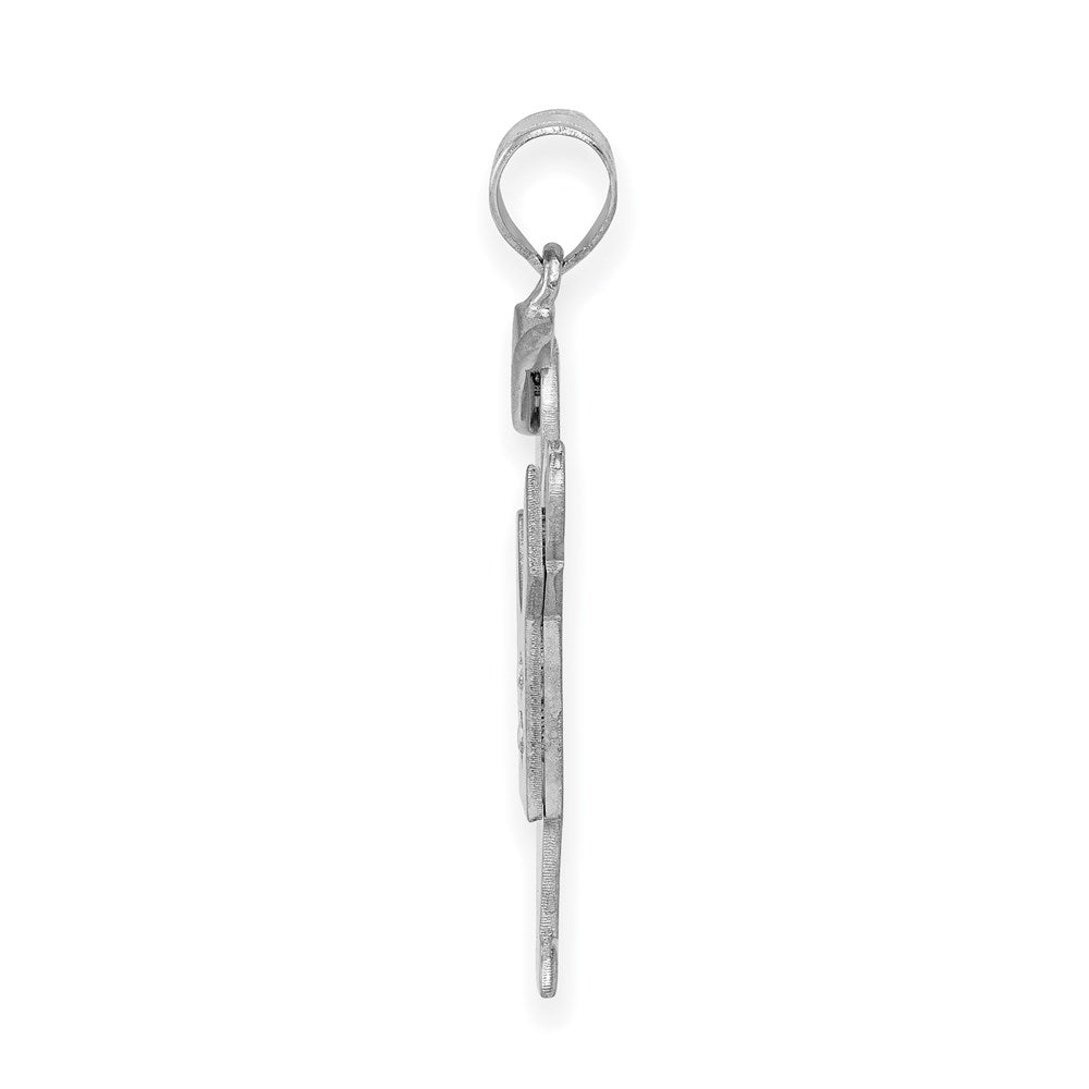 14k White Gold A Diamond kid pendant