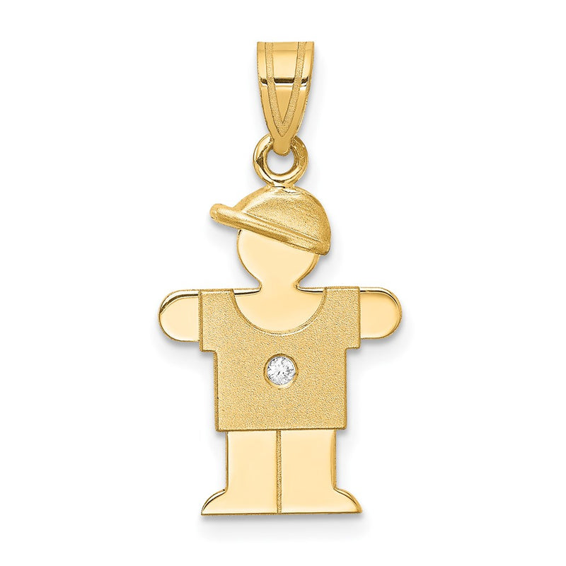 14k AAA Diamond kid pendant