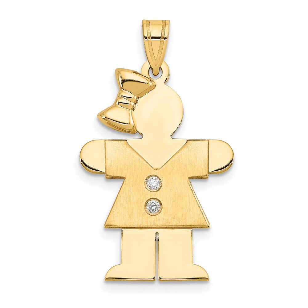 14k AAA Diamond kid pendant