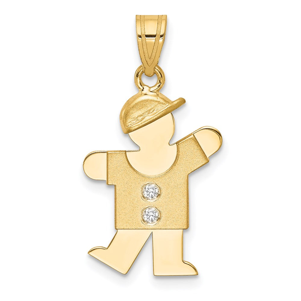 14k AAA Diamond kid pendant