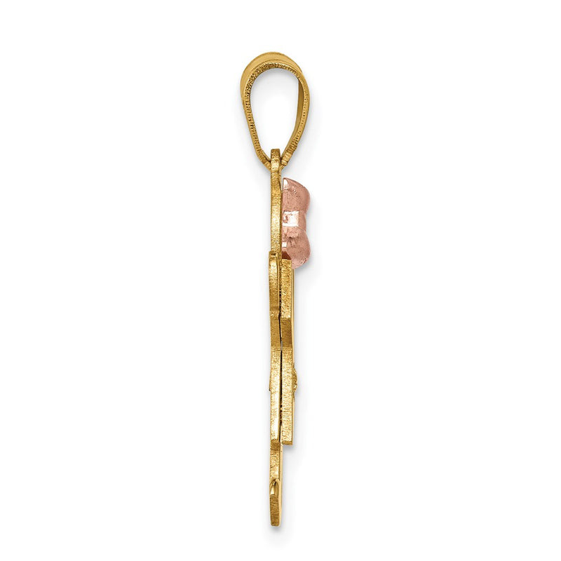 14k Two tone VS Diamond kid pendant