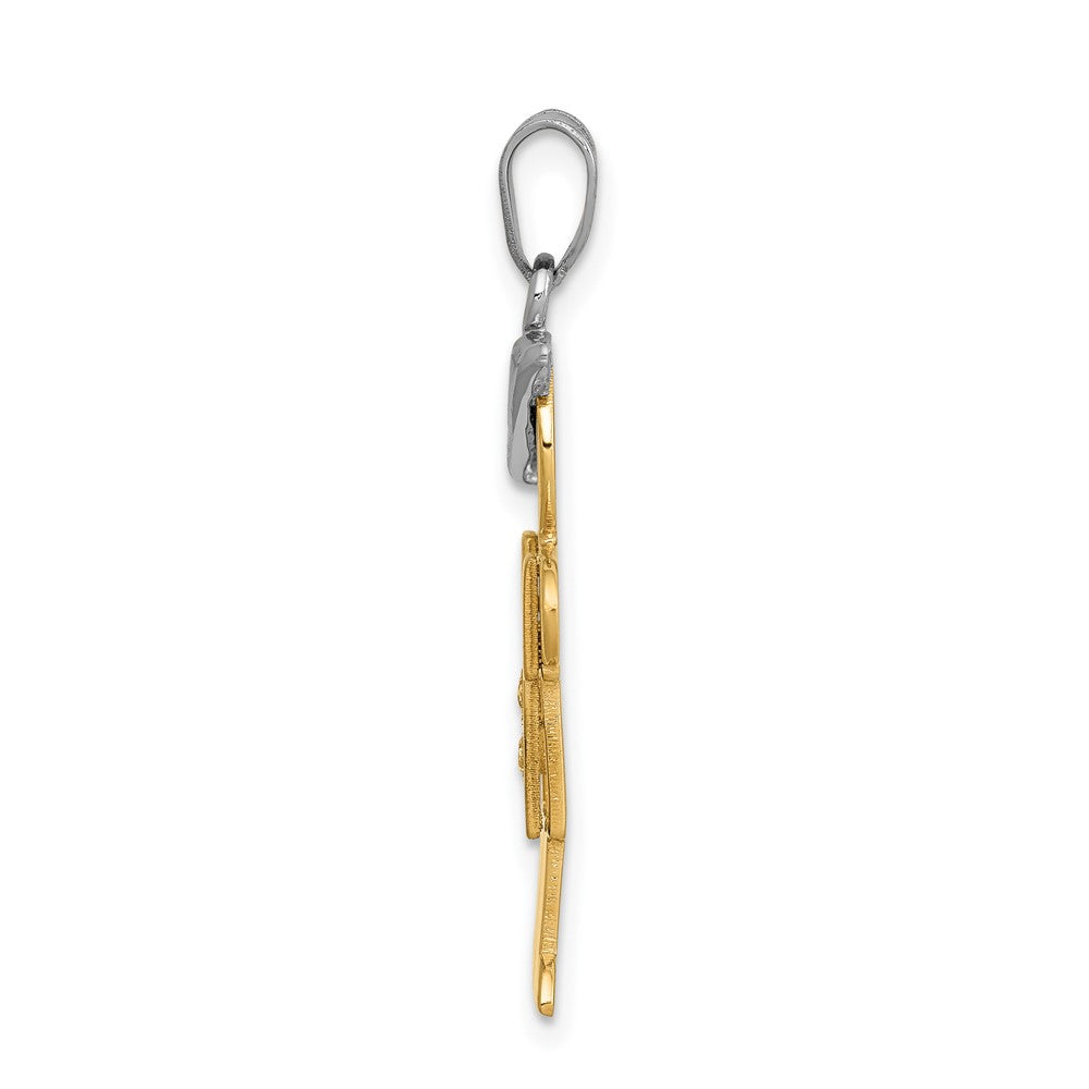 14k Two tone AA Diamond Kid Pendant
