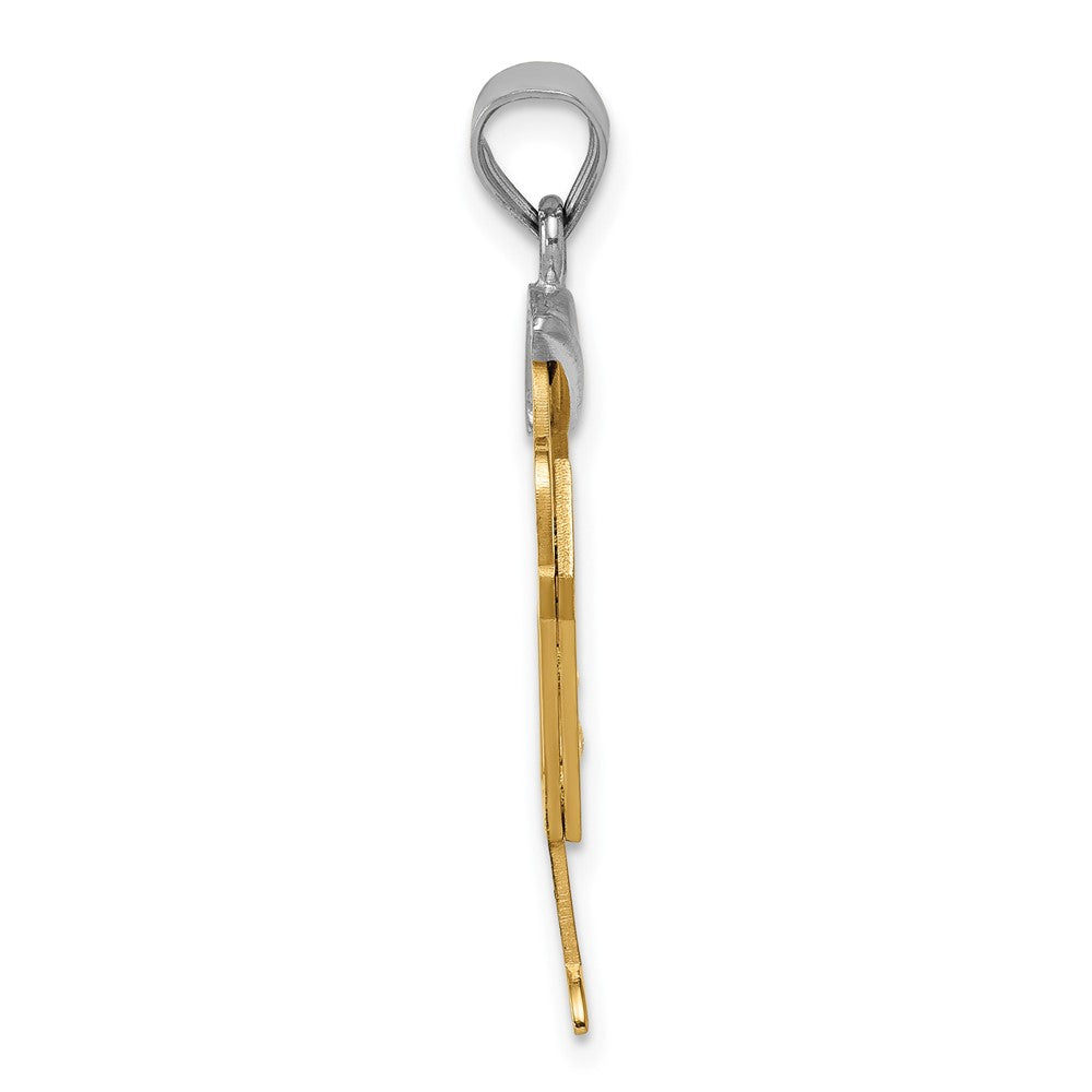 14k Two tone AA Diamond Kid Pendant