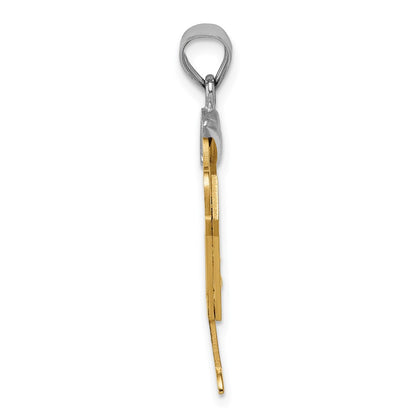 14k Two tone AA Diamond Kid Pendant