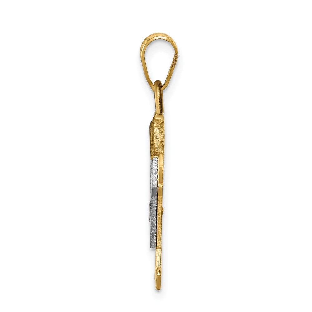14k Two tone AA Diamond Kid Pendant