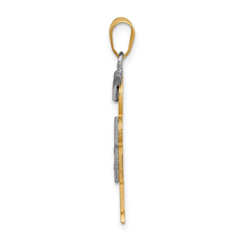 14k Two tone AA Diamond Kid Pendant