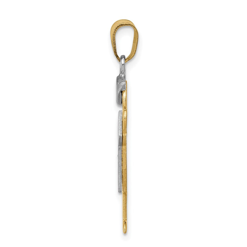 14k Two tone AA Diamond Kid Pendant