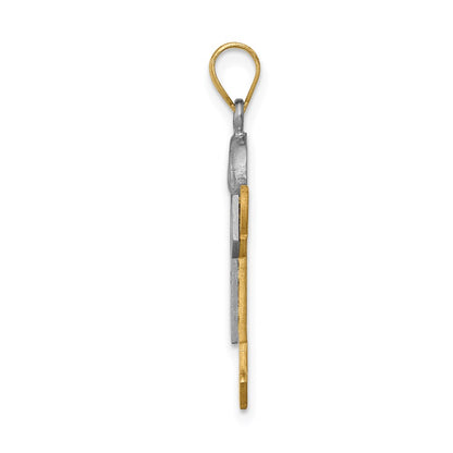 14k Two tone AA Diamond Kid Pendant