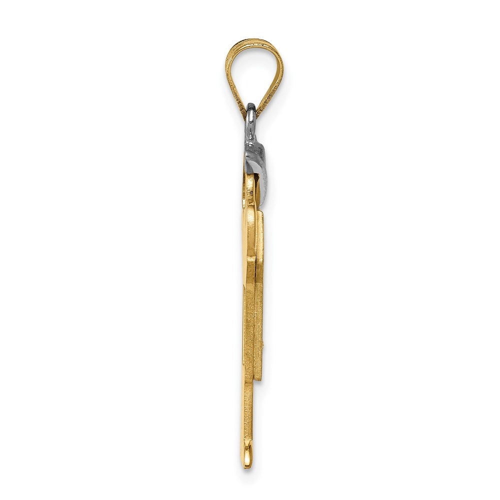 14k Two tone AA Diamond Kid Pendant