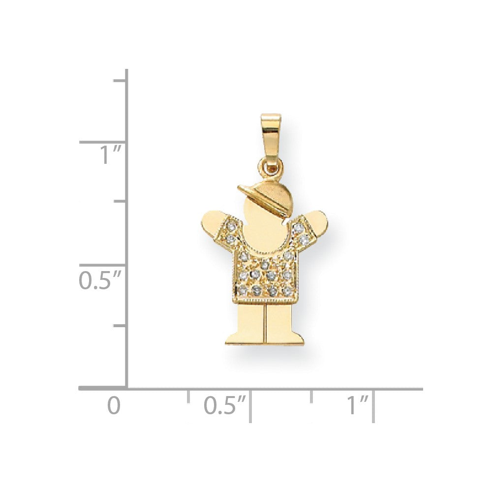 14k AA Diamond kid pendant