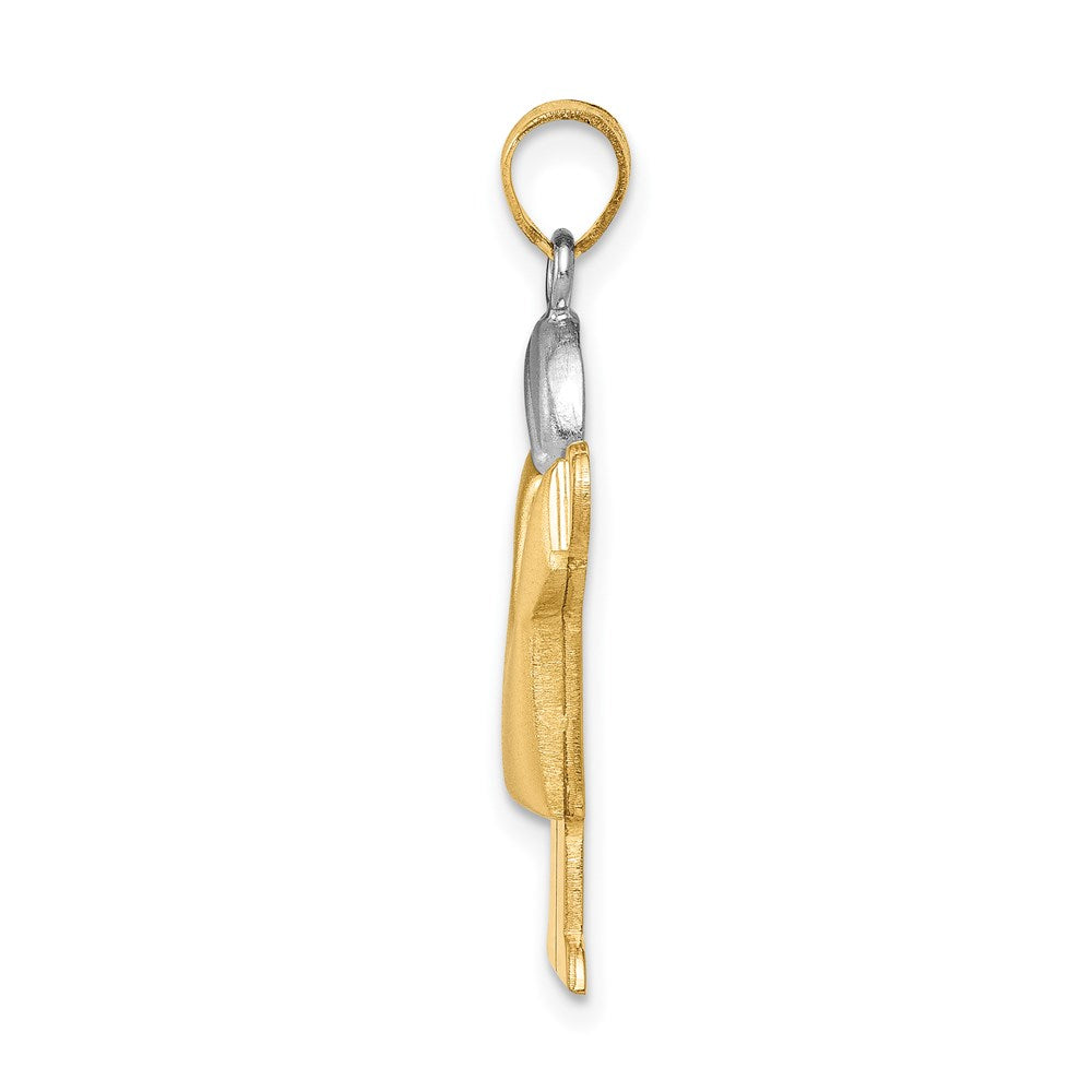 14k Two-tone Gold Two-tone Gold Puffed Boy with Hat on Right Engravable Charm