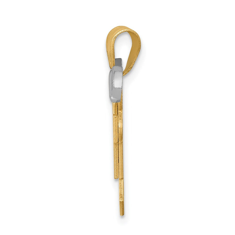 14k Two-tone Gold Two-tone Gold Small Double Boys Engravable Charm