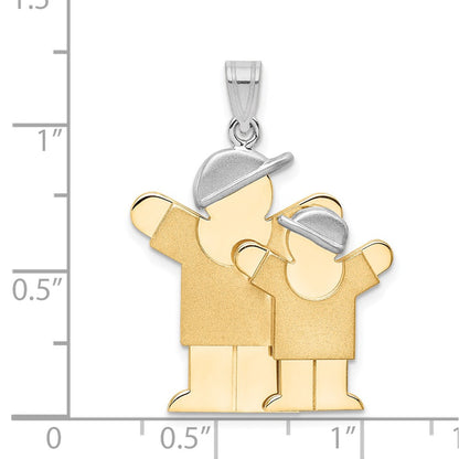 14k Two-tone Gold Two-tone Gold Big Boy and Little Boy Engravable Charm