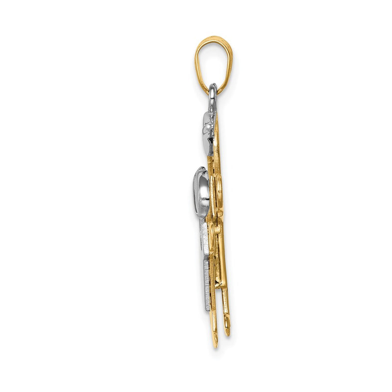 14k Two-tone Gold Two-tone Gold Big Boy and Little Boy Engravable Charm