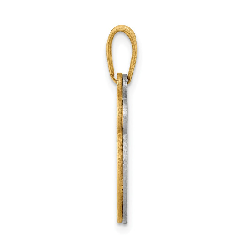 14k Two-tone Gold Two-tone Gold Solid Satin Chai Charm