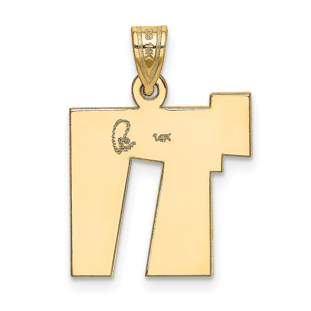 14k Two-tone Gold Two-tone Gold Solid Satin Chai Charm