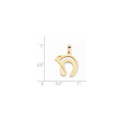 14k Two-tone GoldY and 14k Two-tone GoldW Two-tone Gold Solid Satin Chai Charm