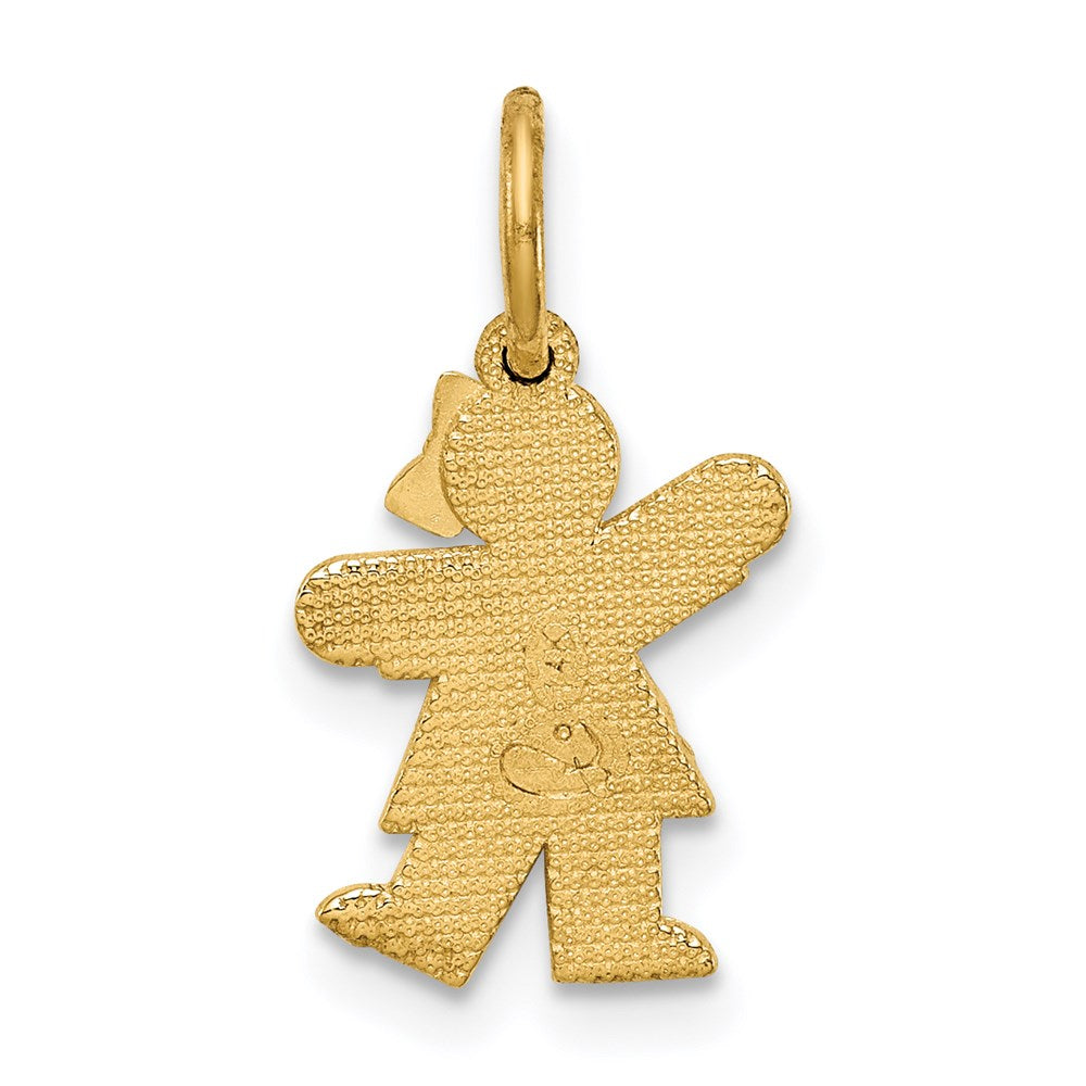 14k Yellow Gold Mini Girl Kiss Charm