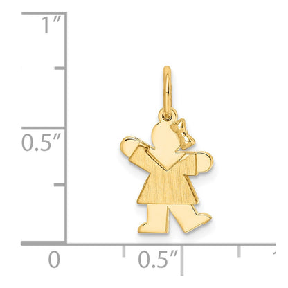 14k Yellow Gold Mini Girl Kiss Charm