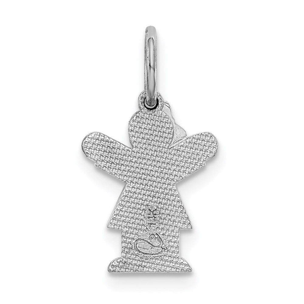 14k White Gold White Mini Girl Love Charm