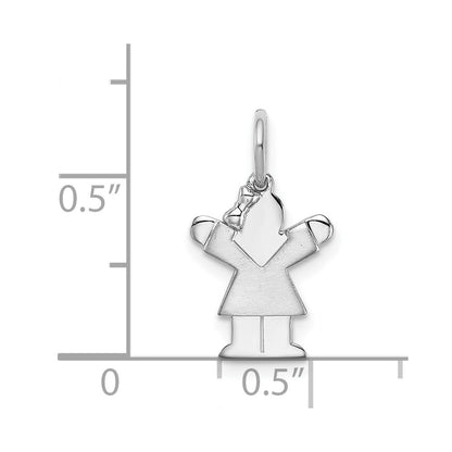 14k White Gold White Mini Girl Love Charm