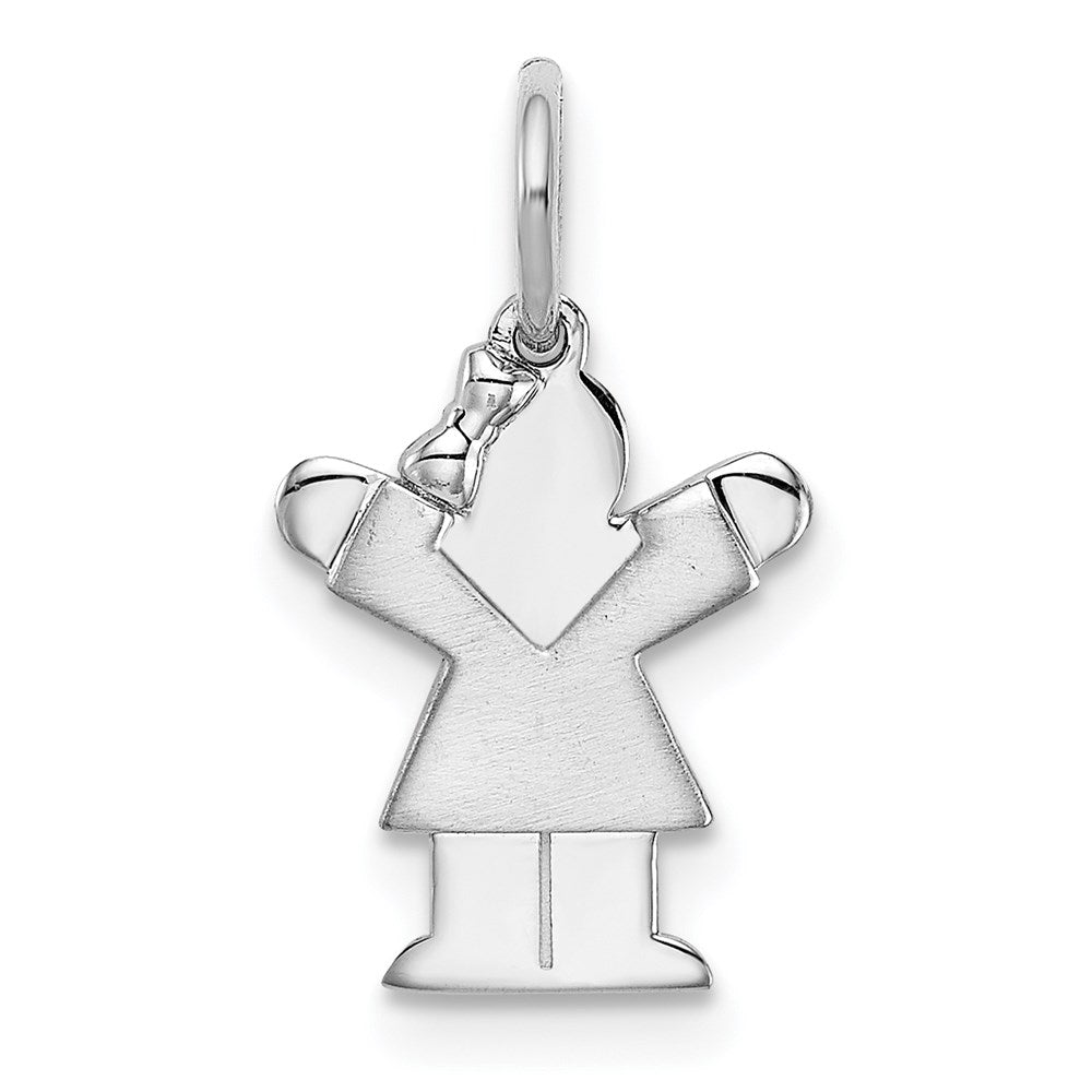 14k White Gold White Mini Girl Love Charm