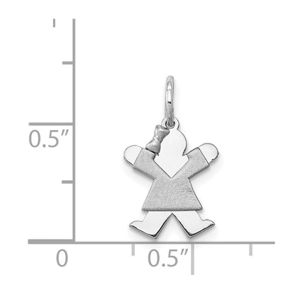14k White Gold White Mini Girl Joy Charm