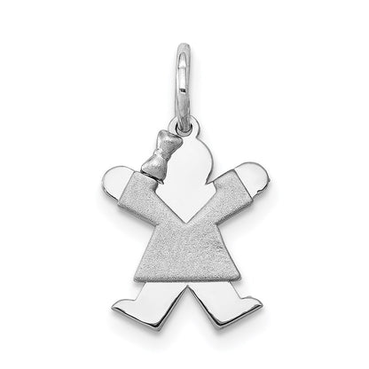 14k White Gold White Mini Girl Joy Charm