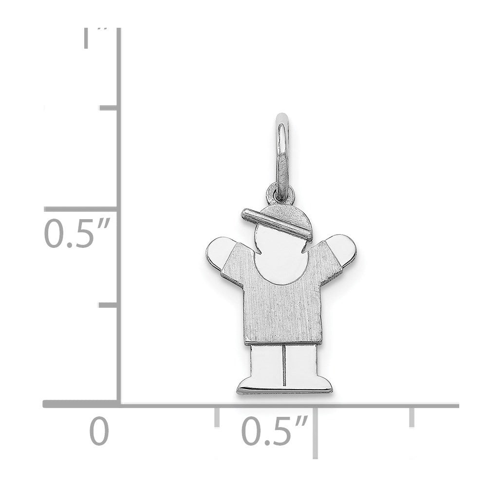 14k White Gold White Mini Boy Love Charm