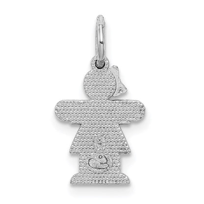 14k White Gold White Mini Girl Hugs Charm