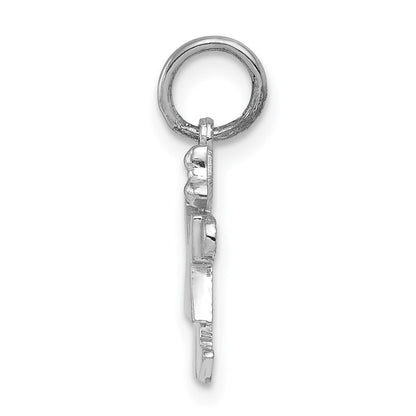 14k White Gold White Mini Girl Kiss Charm