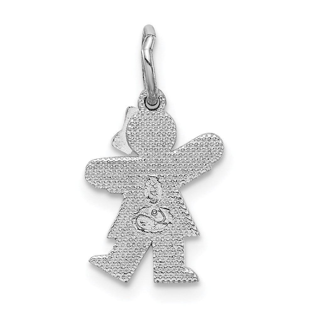 14k White Gold White Mini Girl Kiss Charm