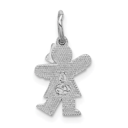 14k White Gold White Mini Girl Kiss Charm