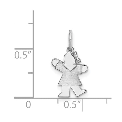 14k White Gold White Mini Girl Kiss Charm
