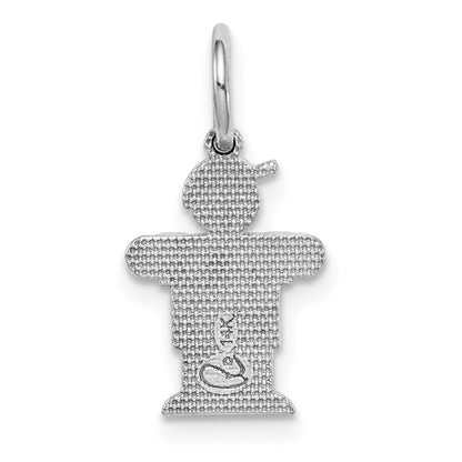 14k White Gold White Mini Boy Hugs Charm