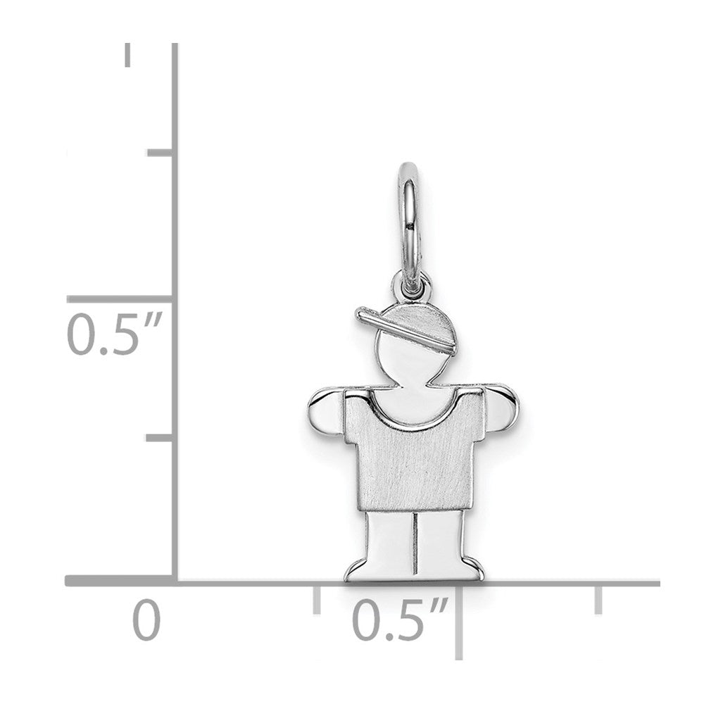 14k White Gold White Mini Boy Hugs Charm
