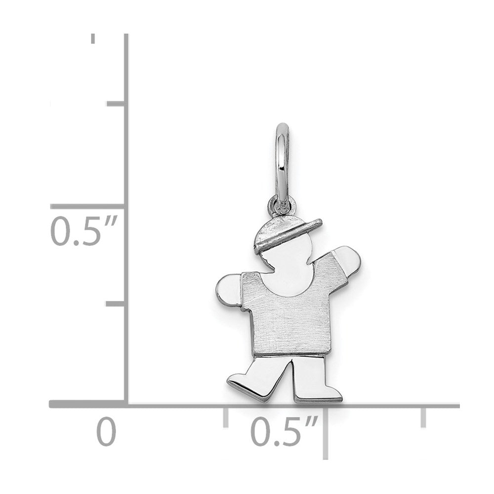 14k White Gold White Mini Boy Kiss Charm
