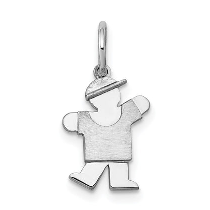 14k White Gold White Mini Boy Kiss Charm