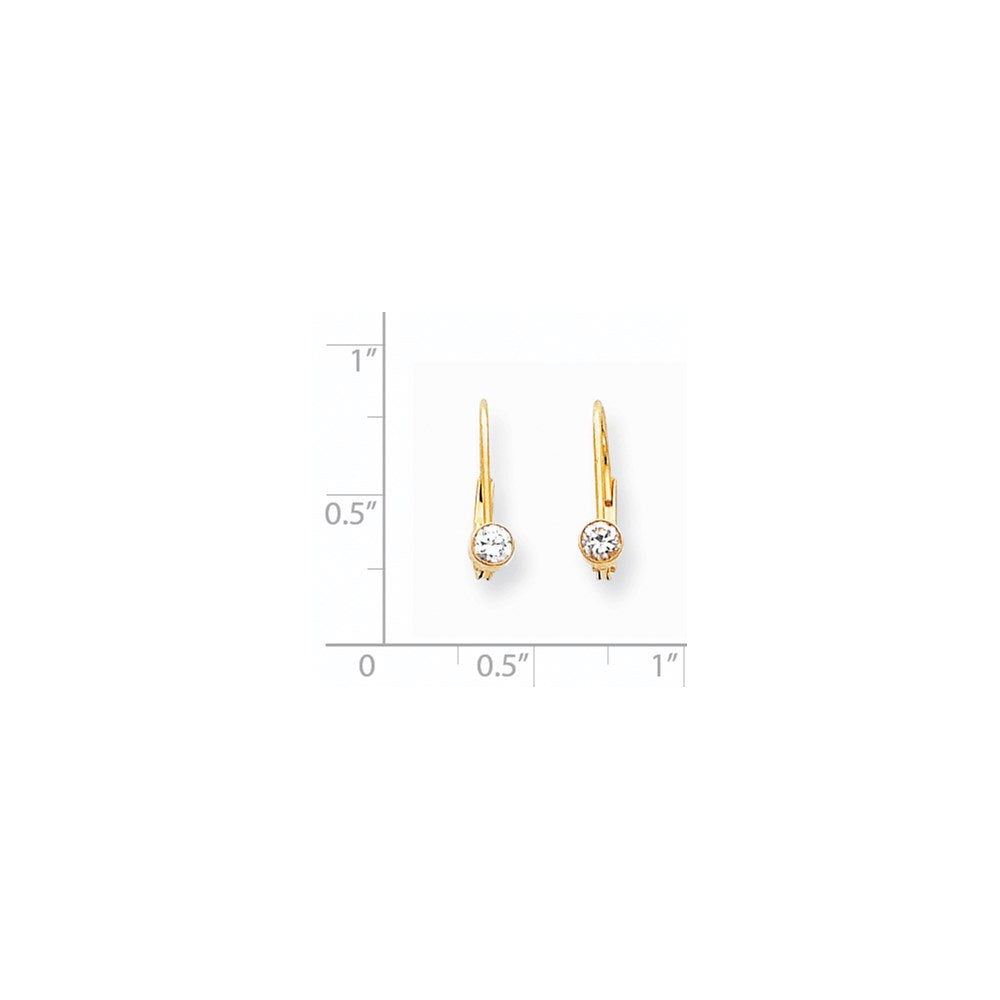 14k Yellow Gold AA Quality Complete Real Diamond Leverback Earrings