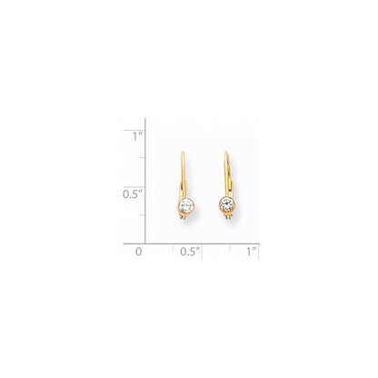 14k Yellow Gold AA Quality Complete Real Diamond Leverback Earrings