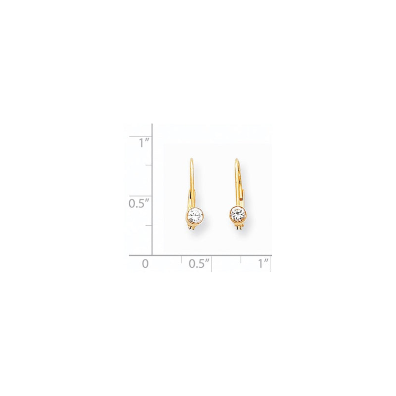 14k Yellow Gold AA Quality Complete Real Diamond Leverback Earrings