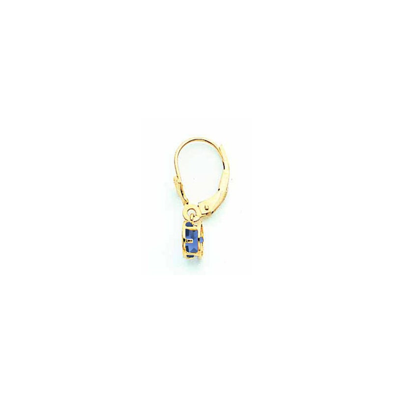 14k Yellow Gold 5mm Sapphire leverback Earrings