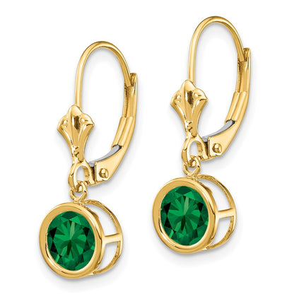 14k Yellow Gold 6mm Mount St. Helens Leverback Earrings